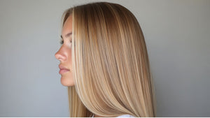 blonde sleek shiny straight hair